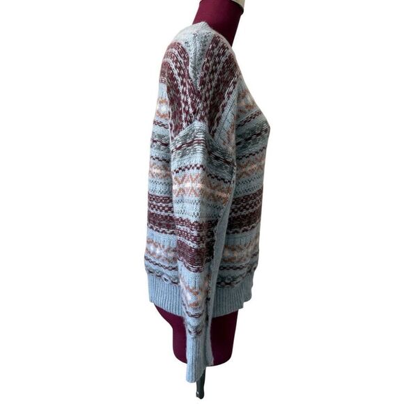 360 Cashmere Fair Isle Print size M Blue Wool Cashmere - Picture 10 of 10